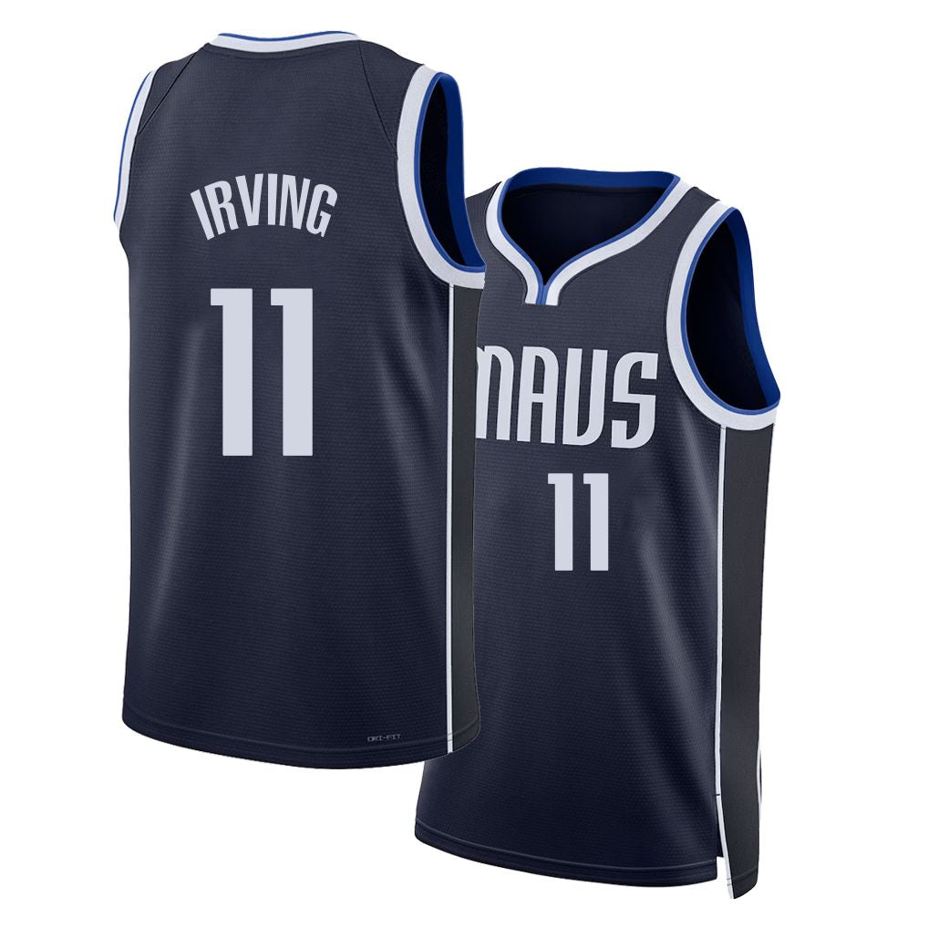 Dallas #11 Irving Player Basketball Sleeveless Navy Jersey Kyrie For Adult Youth