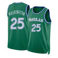 Dallas #25 Washington Player Basketball Sleeveless Green Jersey P.J For Adult Youth