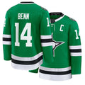 Mens Dallas #14 Benn Player Ice hockey Long Sleeve Green Jamie Jersey