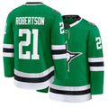 Mens Dallas #21 Robertson Player Ice hockey Long Sleeve Green Jason Jersey