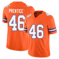 Denver #46 Prentice Player Football V Neck Short Sleeve Orange Jersey Adam For Men Youth Women Gift