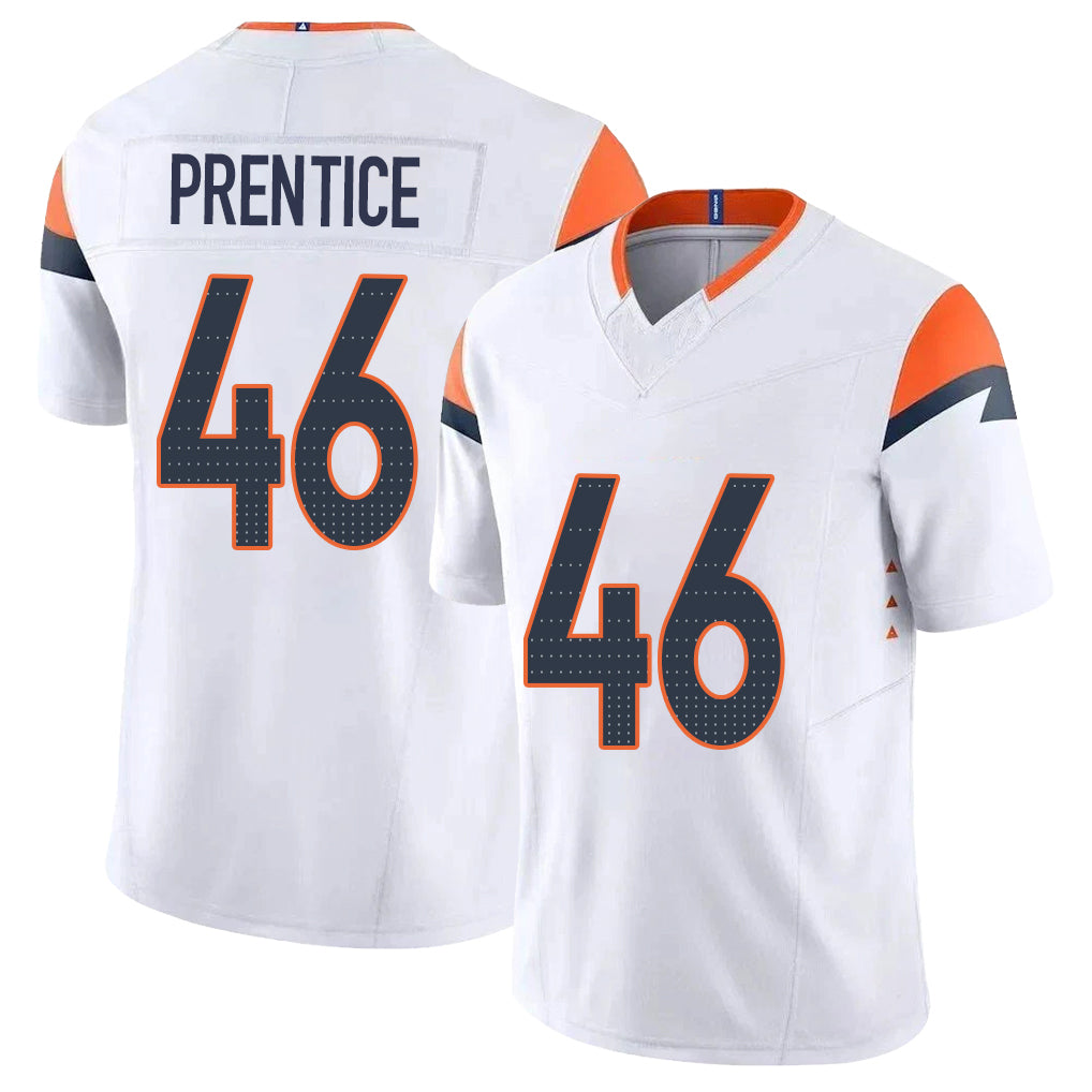 Denver #46 Prentice Player Football V Neck Short Sleeve White Jersey Adam For Men Youth Women Gift