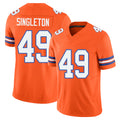 Denver #49 Singleton Player Football V Neck Short Sleeve Orange Jersey Alex For Men Youth Women Gift