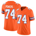 Denver #74 Powers Player Football V Neck Short Sleeve Orange Jersey Ben For Men Youth Women Gift