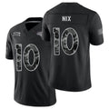 Denver #10 Nix Player Football V Neck Short Sleeve Black Jersey Bo For Men Youth Women Gift