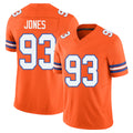 Denver #93 Jones Player Football V Neck Short Sleeve Orange Jersey D.J. For Men Youth Women Gift