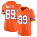 Denver #89 Bentley Player Football V Neck Short Sleeve Orange Jersey Dallen For Men Youth Women Gift