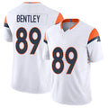 Denver #89 Bentley Player Football V Neck Short Sleeve White Jersey Dallen For Men Youth Women Gift