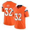 Denver #32 Key Player Football V Neck Short Sleeve Jersey Orange Dane For Men Youth Women Gift