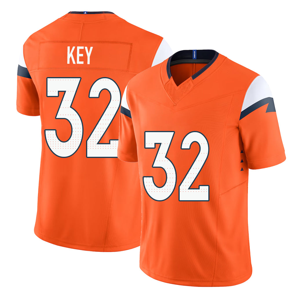 Denver #32 Key Player Football V Neck Short Sleeve Jersey Orange Dane For Men Youth Women Gift