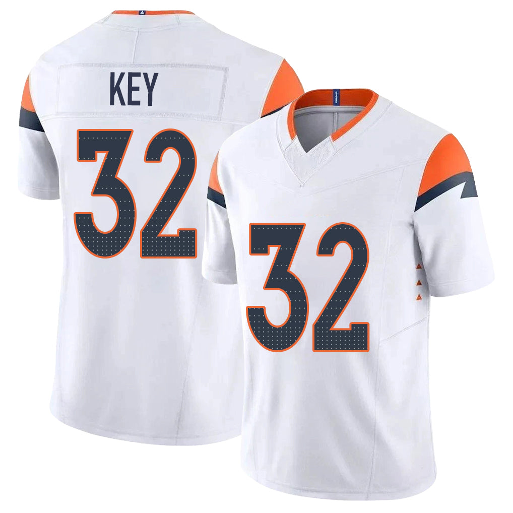 Denver #32 Key Player Football V Neck Short Sleeve White Jersey Dane For Men Youth Women Gift