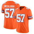 Denver #57 McCullough Player Football V Neck Short Sleeve Orange Jersey Dasan For Men Youth Women Gift