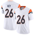 Denver #26 Key Player Football V Neck Short Sleeve White Jersey Devon For Men Youth Women Gift