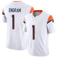 Denver #1 Engram Player Football V Neck Short Sleeve White Jersey Evan For Men Youth Women Gift