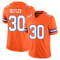 Denver #30 Butler Player Football V Neck Short Sleeve Orange Jersey Hakeem For Men Youth Women Gift