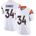 Denver #34 Skinner Player Football V Neck Short Sleeve White Jersey JL For Men Youth Women Gift