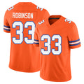 Denver #33 Robinson Player Football V Neck Short Sleeve Orange Jersey Jaden For Men Youth Women Gift