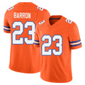 Denver #23 Barron Player Football V Neck Short Sleeve Orange Jersey Jahdae For Men Youth Women Gift
