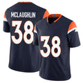 Denver #38 McLaughlin Player Football V Neck Short Sleeve Navy Jersey Jaleel For Men Youth Women Gift