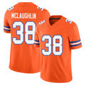 Denver #38 McLaughlin Player Football V Neck Short Sleeve Orange Jersey Jaleel For Men Youth Women Gift