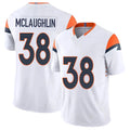 Denver #38 McLaughlin Player Football V Neck Short Sleeve White Jersey Jaleel For Men Youth Women Gift