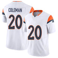 Denver #20 Coleman Player Football V Neck Short Sleeve White Jersey Jonah For Men Youth Women Gift