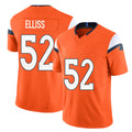 Denver #52 Elliss Player Football V Neck Short Sleeve Jersey Orange Jonah For Men Youth Women Gift