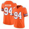 Denver #94 Jackson Player Football V Neck Short Sleeve Orange Jersey Jordan For Men Youth Women Gift