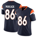 Denver #86 Manjack Player Football V Neck Short Sleeve Navy Jersey Joseph For Men Youth Women Gift
