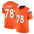Denver #78 Casey Player Football V Neck Short Sleeve Jersey Orange Kage For Men Youth Women Gift