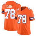 Denver #78 Casey Player Football V Neck Short Sleeve Orange Jersey Kage For Men Youth Women Gift