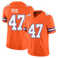 Denver #47 Reid Player Football V Neck Short Sleeve Orange Jersey Karene For Men Youth Women Gift