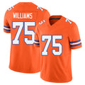 Denver #75 Williams Player Football V Neck Short Sleeve Orange Jersey Kristian For Men Youth Women Gift