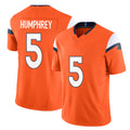 Denver #5 Humphrey Player Football V Neck Short Sleeve Jersey Orange Lil'Jordan For Men Youth Women Gift