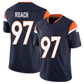 Denver #97 Roach Player Football V Neck Short Sleeve Navy Jersey Malcolm For Men Youth Women Gift
