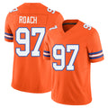 Denver #97 Roach Player Football V Neck Short Sleeve Orange Jersey Malcolm For Men Youth Women Gift