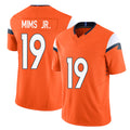 Denver #19 Mims Jr. Player Football V Neck Short Sleeve Jersey Orange Marvin For Men Youth Women Gift