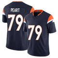 Denver #79 Peart Player Football V Neck Short Sleeve Navy Jersey Matt For Men Youth Women Gift