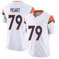 Denver #79 Peart Player Football V Neck Short Sleeve White Jersey Matt For Men Youth Women Gift