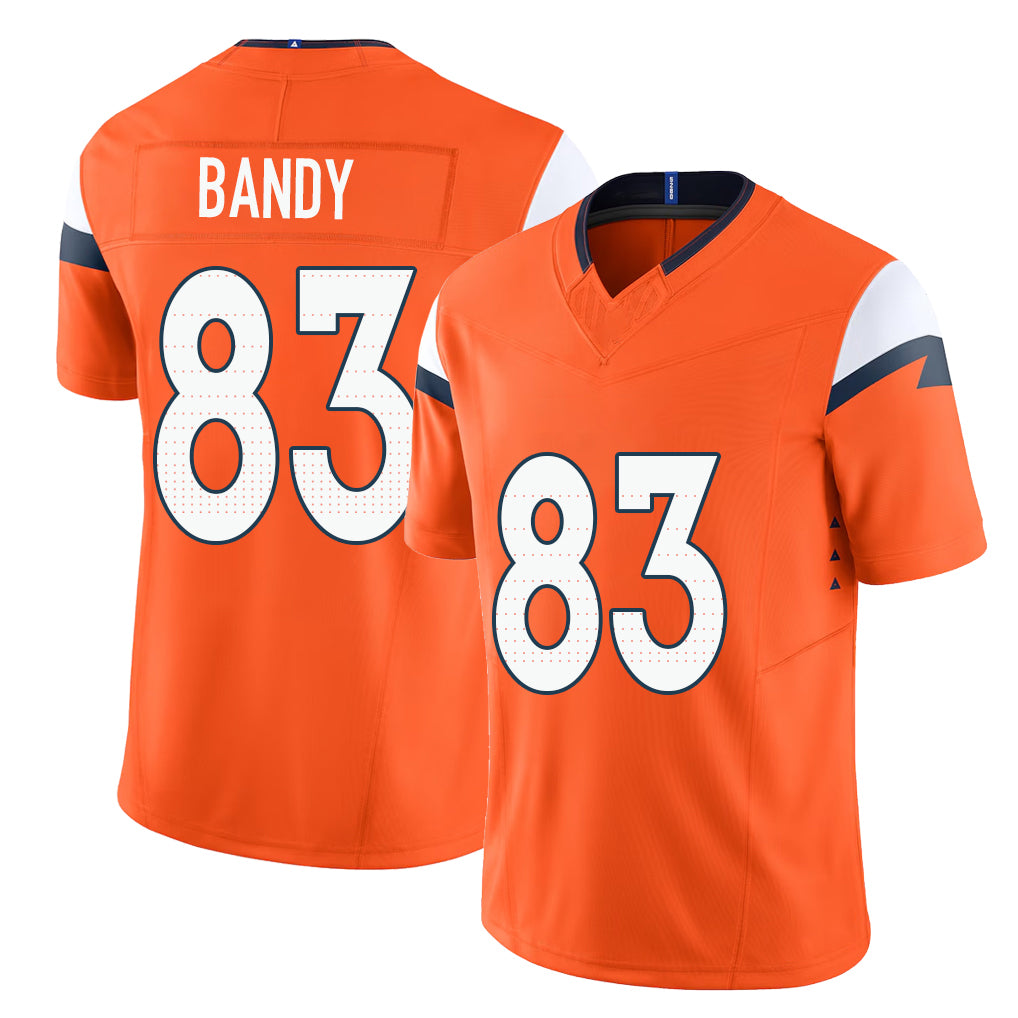 Denver #83 Bandy Player Football V Neck Short Sleeve Jersey Orange Michael For Men Youth Women Gift