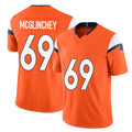 Denver #69 McGlinchey Player Football V Neck Short Sleeve Jersey Orange Mike For Men Youth Women Gift