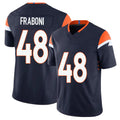 Denver #48 Fraboni Player Football V Neck Short Sleeve Navy Jersey Mitchell For Men Youth Women Gift