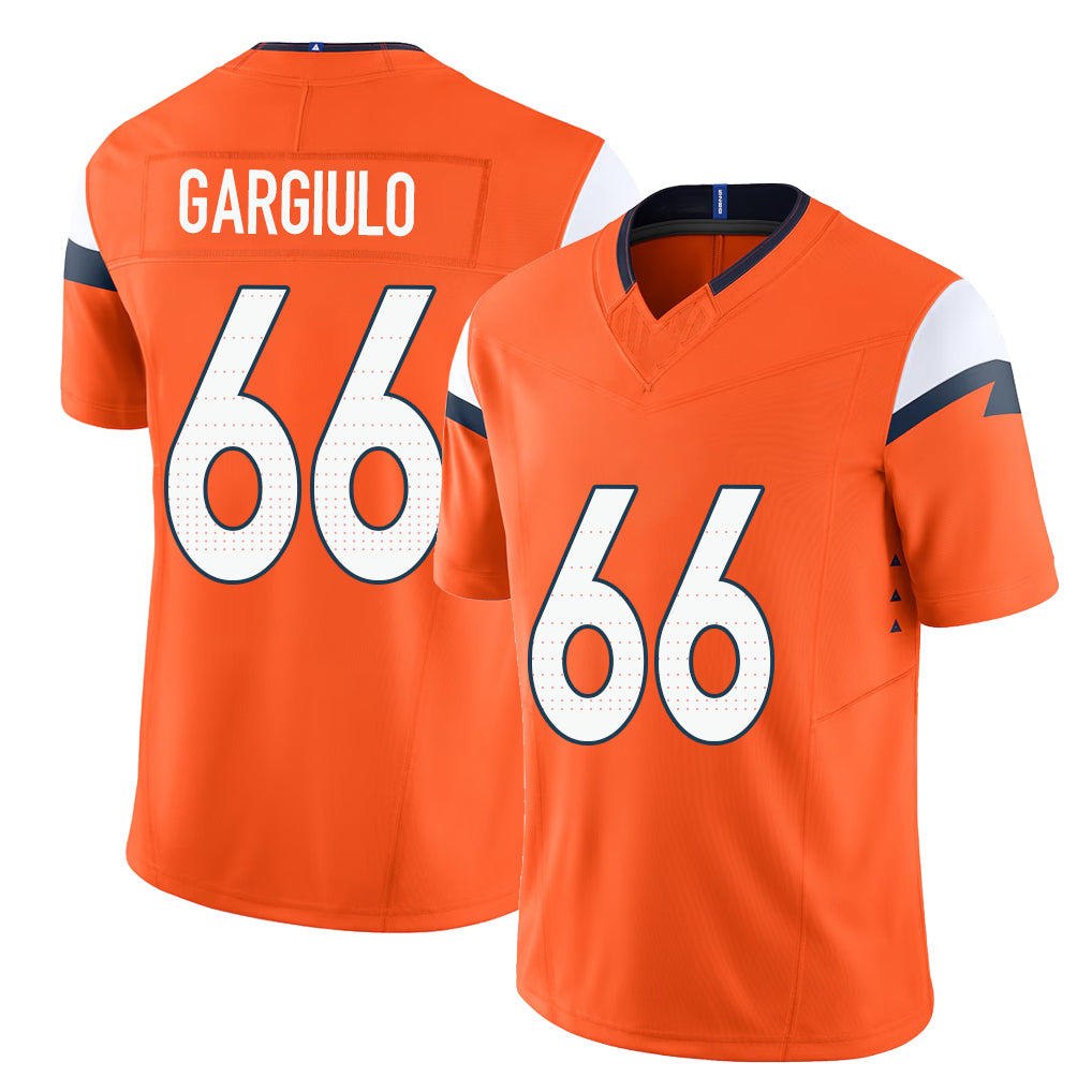 Denver #66 Gargiulo Player Football V Neck Short Sleeve Jersey Orange Nick For Men Youth Women Gift