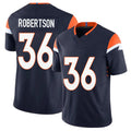 Denver #36 Robertson Player Football V Neck Short Sleeve Navy Jersey Parker For Men Youth Women Gift