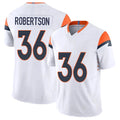 Denver #36 Robertson Player Football V Neck Short Sleeve White Jersey Parker For Men Youth Women Gift