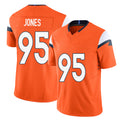 Denver #95 Jones Player Football V Neck Short Sleeve Jersey Orange Sai'vion For Men Youth Women Gift
