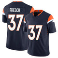 Denver #37 Fresch Player Football V Neck Short Sleeve Navy Jersey Sean For Men Youth Women Gift