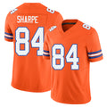Denver #84 Sharpe Player Football V Neck Short Sleeve Orange Jersey Shannon For Men Youth Women Gift