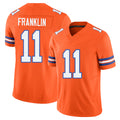Denver #11 Franklin Player Football V Neck Short Sleeve Orange Jersey Troy For Men Youth Women Gift