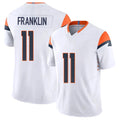 Denver #11 Franklin Player Football V Neck Short Sleeve White Jersey Troy For Men Youth Women Gift